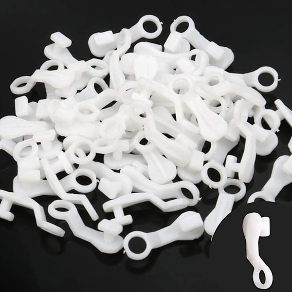 50 st vita plastgardinkrokar gardinglidare rullgardinkrok