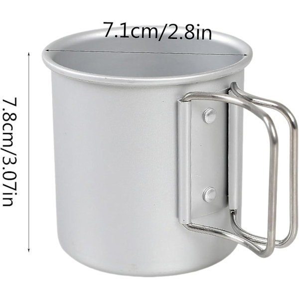 Aluminium campingmugg, hopfällbar vattenmugg, utomhuscamping, kaffemugg, picknickmugg Gur800