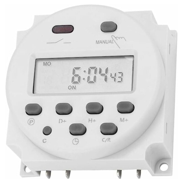Ajastimekytkin 12VDC 16A Ohjelmoitava Digitaalinen Elektroninen LCD-ajastinrelekytkin LCD Digitaalinen Mikrotietokone Mini Ohjausteholähde Ajastinkytkimen CN101A
