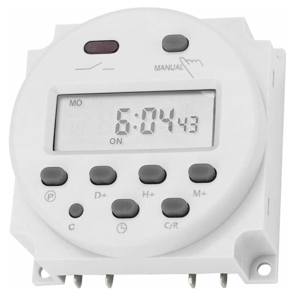 Tidsbrytare 12VDC 16A Programerbar Digital Elektronisk LCD Tidsreläbrytare LCD Digital Mikrodator Mini Kontroll Strömförsörjning Timerbrytare CN101A