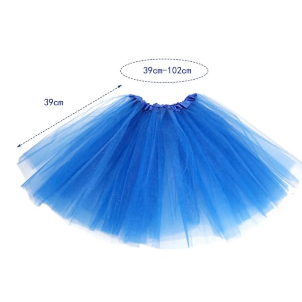 2x vuxen tutu tyll kjol underkjol balett kjol balett tutu kjol flerlagers karneval kostymer kvinnor (blå)