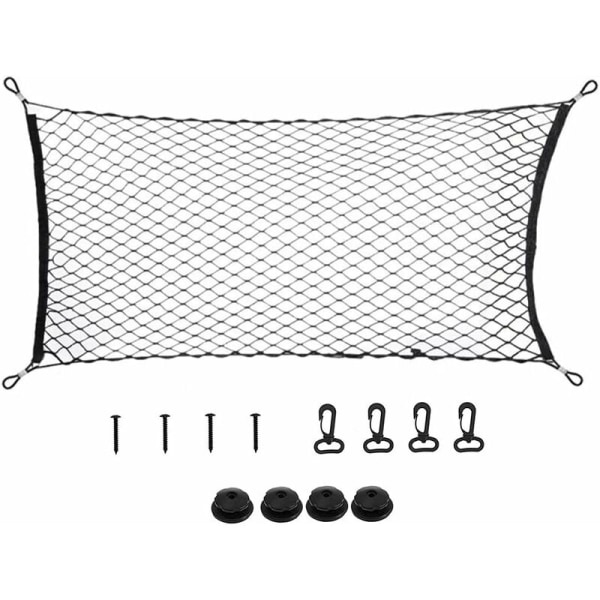 Universal bilopbevaringsnet, bagageopbevaringsnet, bilbagagerumsnet, bilaccessoirer net, børnebagagenet, til SUV, lastbil sort（70120cm）