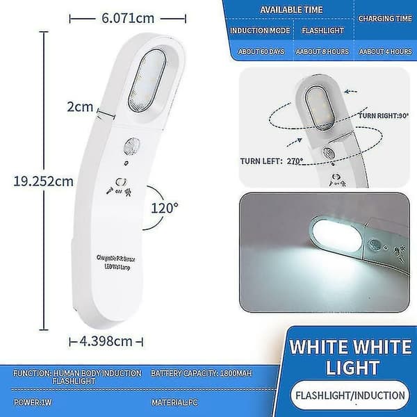 Menneskekroppe Induktion USB Natlys (varmt lys)