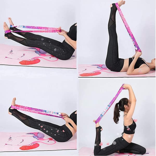 Multifunktionella yogaremmar, justerbar bomull, 183 X 3,8 cm, 2 stycken