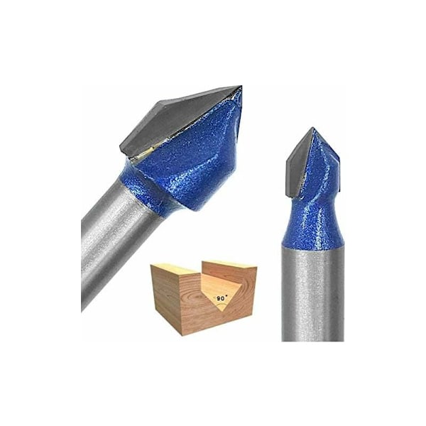 6mm skaft V-spår Solid Carbide CNC-fräs Gravering 90 graders V-spår Bit Träbearbetningsverktyg Triumph 4PCS