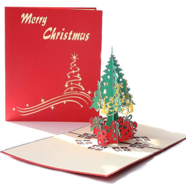 3D-julkort, Pop Up-julkort, Julhälsningskort med kuvert, Bästa julklappen, Julpresentkort (julgran)