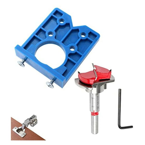 Hinge Jig Drill Bit Sets 35mm Adjustable Bit Positioner Hole Drill Positioning Cutters for Wood Furniture Door Cabinet Hinge Installation