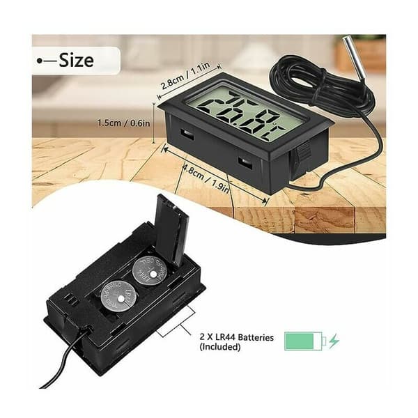 4st Mini Digital LCD Termometer Temperatur med Temperatursond Sensor Testare för Kylskåp Frysar Akvarium (Svart)