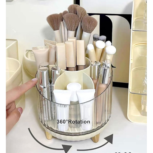 360 Degree Rotating Makeup Brush Holder Organizer Detachable Design 7 Slots Desk Pencil Pen Holder and Pencil Pen Organizer