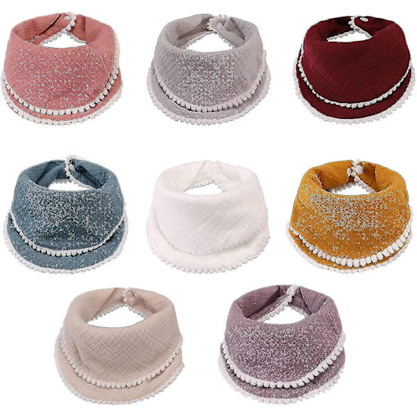 Baby Drool Bibs 8 Pack Baby Bibs För Pojkar Flickor Justerbar Baby Bibs Set För Tandsprickning Och Dreglande, Mjuk Absorberande, Fleranvändningsbar Scarf Bibs