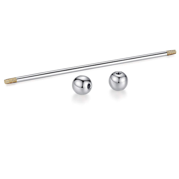 2 st Mans Guldpläterad Ton Stål Krage Pin Slips Krage Stud Barbell Bar Clip Spänne Spänne 6.5cm
