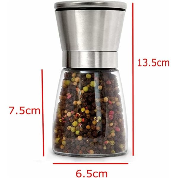 Set med 2 uppladdningsbara salt- och pepparkvarnar i rostfritt stål
