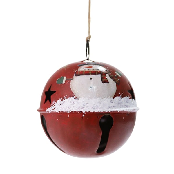 Jul Klocka i Smidesjärn Julgran Tomte Snögubbe Hängande Klockor Jingle Hänge Fest Dekoration