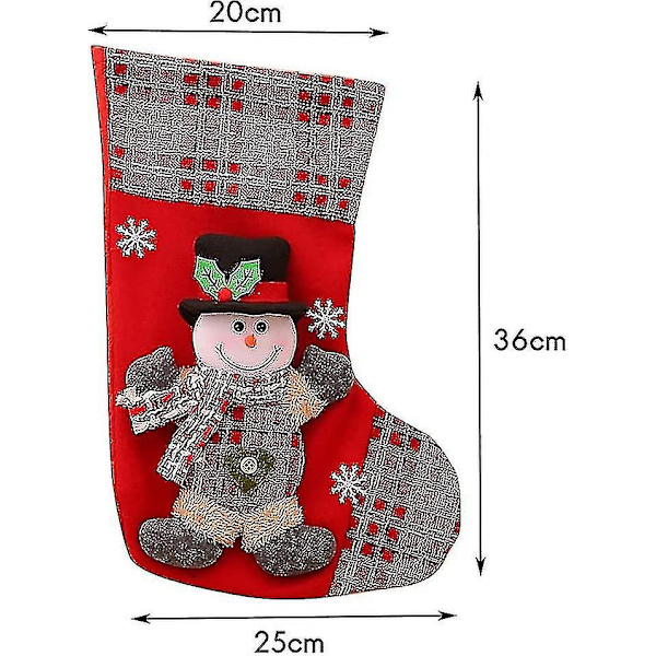 3st julstrumpa Jultomten Godis Sock Presentpåse Julgranshängande dekorpåse för jul heminredning
