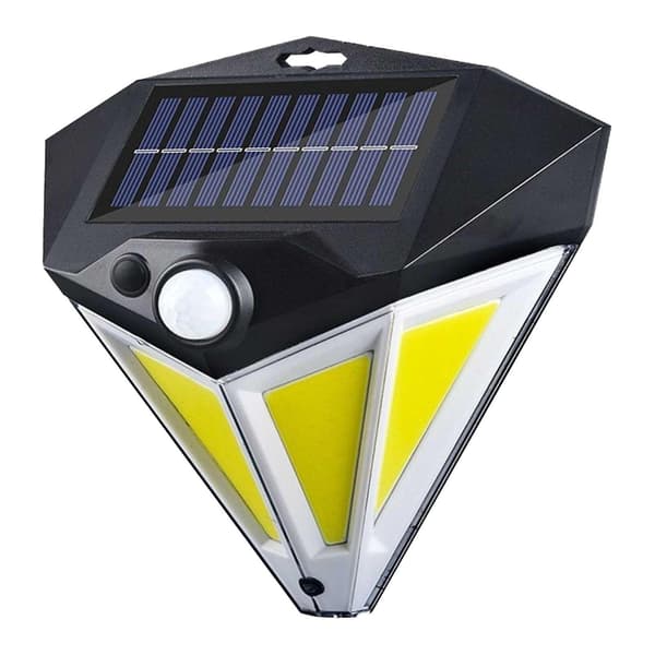 Cob Solar Smart Sensor Utomhus Vägglampa Svart