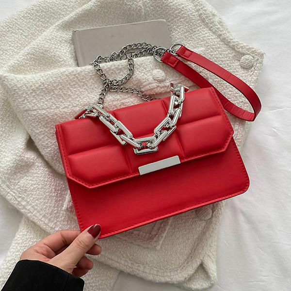 Crossbody-väskor för kvinnor Quiltad axelväska Handväska Handväska med kedjerem