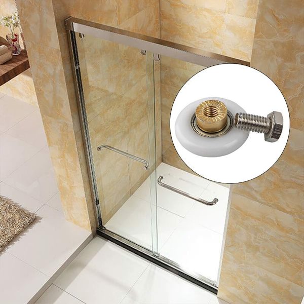 4 kpl suihkuoven rullaa, rullapyörä suihkuoven liukuville rullille Ovirullan vaihtorulla (20 mm)