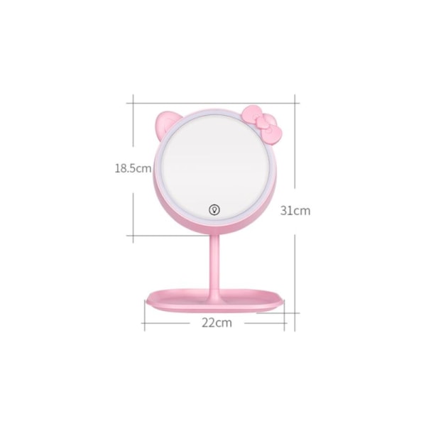 LED-bordslampa med skrivbordslampa Sminkspegel Spegel Skönhetssminklampor Liten skrivbordssovesal Vikbar spegel Bärbar spegel Bärbar spegel, skrivbordslampa