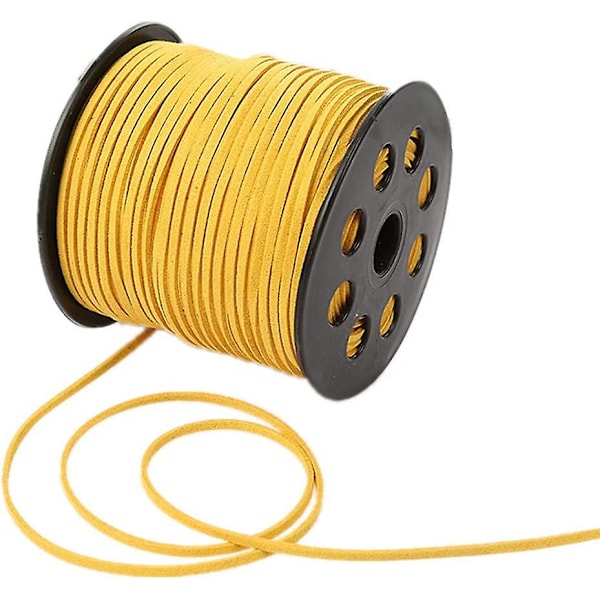91m imitation suede rope soft beaded rope velvet ribbon bracelet (gul)