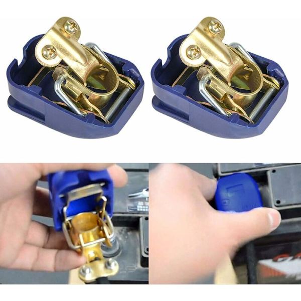2 stk. bilbatteri-terminaler, hurtige batterifrigivelseskontakter