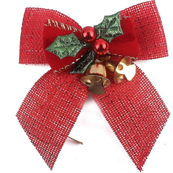 Christmas Knots Bells 8cm Scottish Bow Christmas Burlap Bow Julgransdekorationer Julgransprydnad