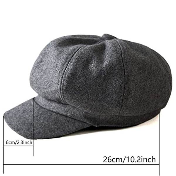 Solskydd för damer Basker Girls Newsboy Cap Japansk målarhatt för höst (svart)