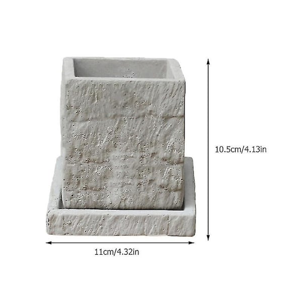 1 set Cement Blomkruka Med Bricka