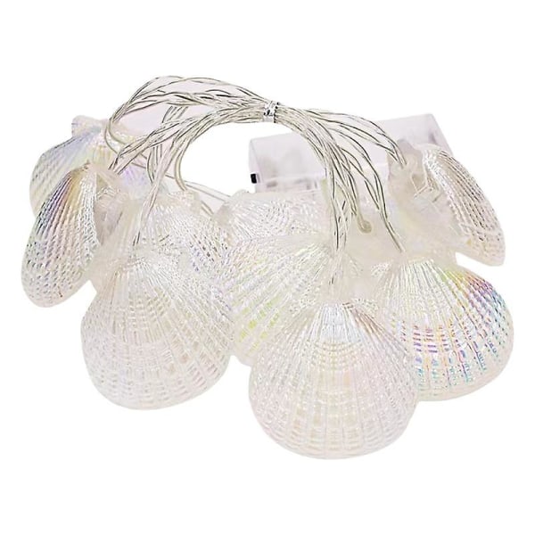 Led Seashell Light Garland - 5 m batteri - 20 varmvita hjärtan - dekoration för flickornas sovrum, bröllop, sminkbord - batteridrivet ljus Garla