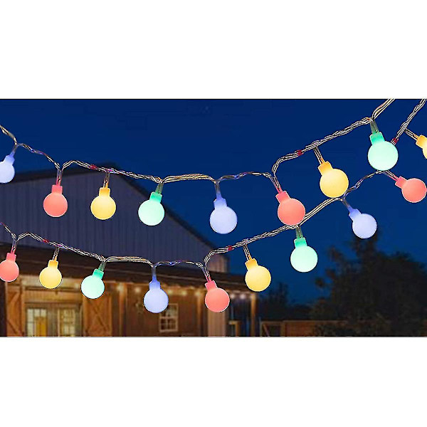 Ljusslinga utomhus färgglada glödlampor, 12m 100 Led, julgransbelysning för festträdgård balkong och inomhus, jul, barnrum, fest,