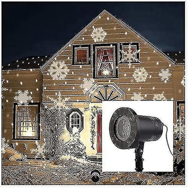 Snöflinga Dekoration Ljus, Christmasr Projektor Ljus Utomhusbelysning S（Vit）