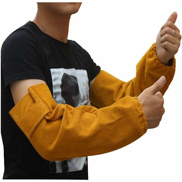 Läder värmebeständig svett arm vante elastisk manschett säkerhet arbete Triumph gnistfångare resistent armguard