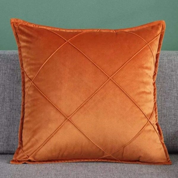 Högkvalitativt sammetskuddfodralset Enkelt mjukt dekorativt kuddfodral för soffa (45x45cm (1 orange))