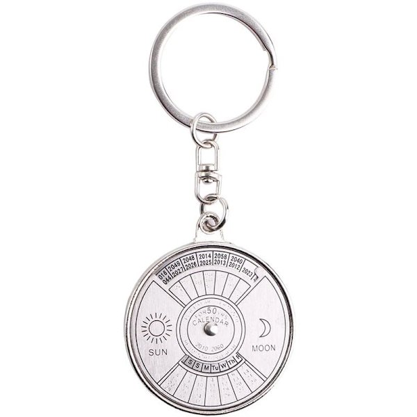 1 kpl Mini 50 Vuoden Ikuinen Kalenteri Unisex Avaimenperä Ainutlaatuinen Metalli Auton Avaimenperä Rengas