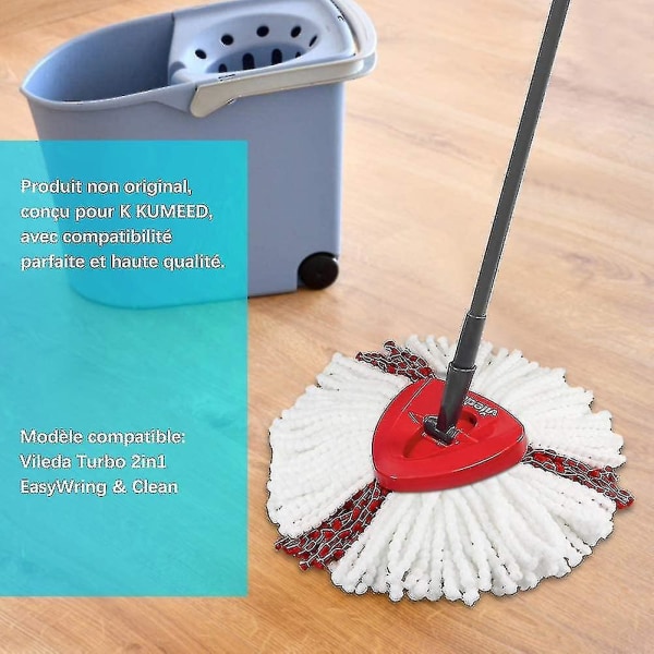 Set med 3 mopphuvud 2 i 1 mikrofibermopp för enkel vridning och rengöring