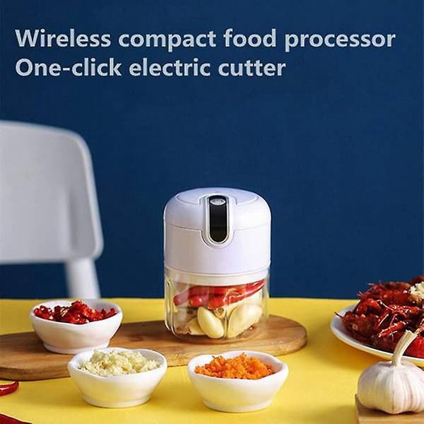 2023-100ml Mini USB Trådlös Elektrisk Vitlökskross Press Hackare-d