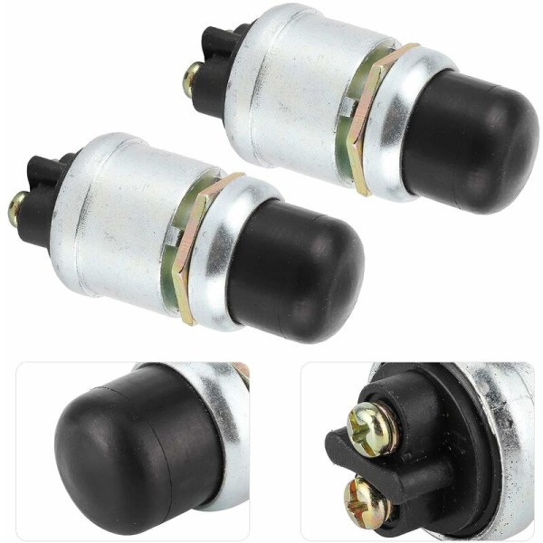 Tryckknappsswitch 2 st Horn Motorstart Switch SPST Tryckknapp Start Switch Vattentät Tryckknapp Start Switch 50A 12V för Bil Båt