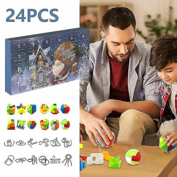 24 st julpussel Adventskalender Hjärnteaser Leksak Nedräkningskalender C