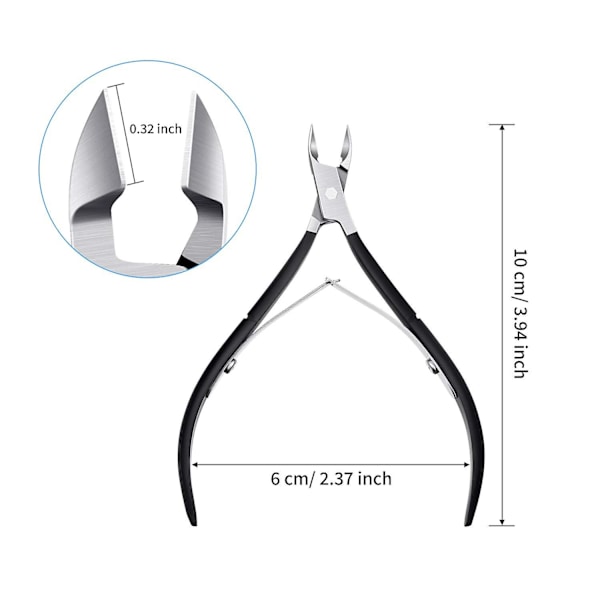 3 Pack Nagelklippar för Nagelband, Spetsiga Blad, Nagelbandsavskärare, Rostfritt Stål, Manikyrverktyg för Fingrar, Inget Nagelbandsverktyg (bl