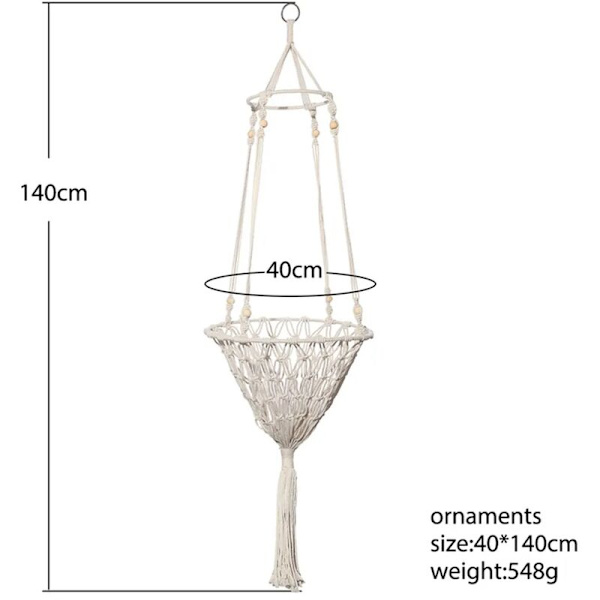 Katt Hängmatta Makramé Hängande Gunga Säng Husdjur Sovsäng Boho Stil (Diameter 40cm)