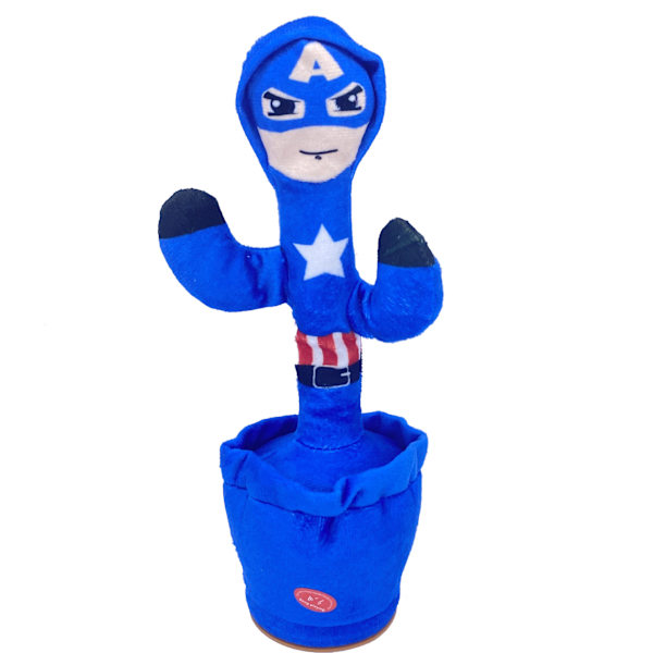 Dansande, pratande och sjungande kaktusleksak Captain America