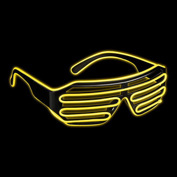 LED-festglasögon med 3 blinkande lägen (gult ljus) Gult ljus