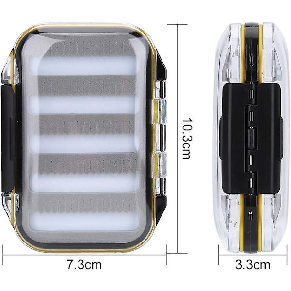 Fiskeutrustning Box, Dubbelsidig Plastbete Box Skumvadderade Bete Tillbehör (Zigzag Form - Svart)