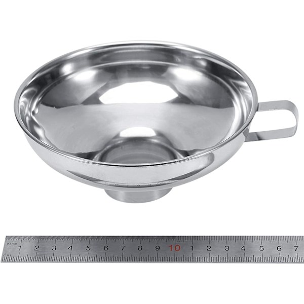 Rostfri burk, bred trattkit, tratt med handtag (liten)