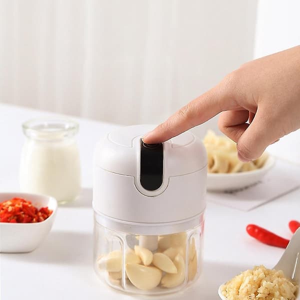 2023-100ml Mini USB Trådlös Elektrisk Vitlökskross Press Hackare-d
