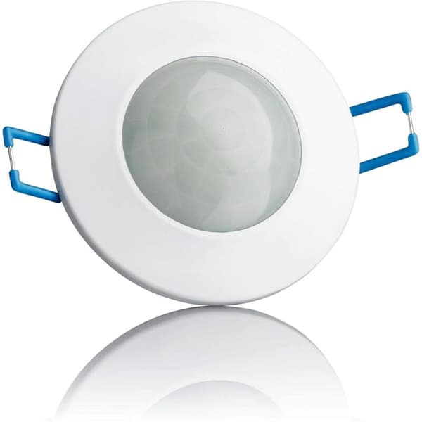 Indendørs bevægelsessensor, forsænket og loftoverflademontering, programmerbar, infrarød sensor, 6m / 360°, egnet til LED, maks. 1200W/500W