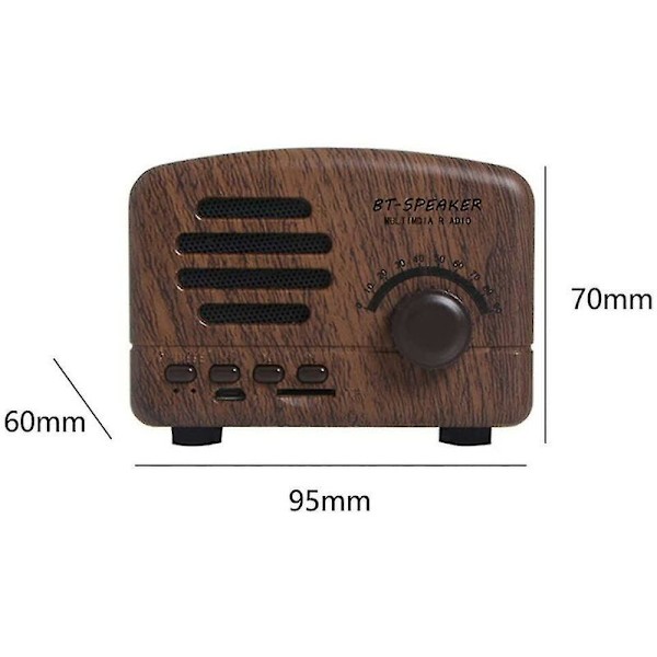 Retro Bluetooth-högtalare, bärbar mini vintage AM FM-radio, trådlös stereohögtalare