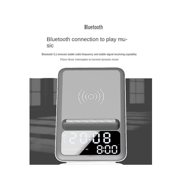 Trådlös laddning Trådlös laddarfäste Snabbladdningsladdare Bluetooth 5.0 Audio Multifunktionell trådlös laddare