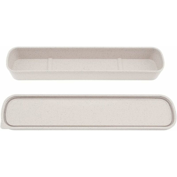 Bärbar besticklåda, bestickförvaringslåda för resor, bestickförvaringslåda, bestickförvaringslåda set (beige)