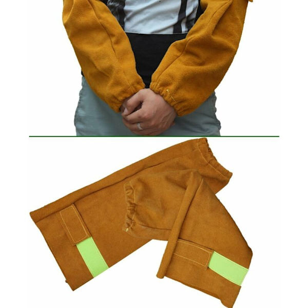 Läder värmebeständig svett arm vante elastisk manschett säkerhet arbete Triumph gnistfångare resistent armguard