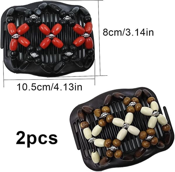 2-pack Pearl Hårkam, Magic Stretch Hårkam, Stretch Comb Hårnålssmycken Pin Comb